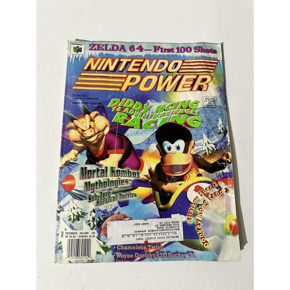 Diddy Kong Racing Nintendo Power Magazine Volume 103‎ Video Game December 1997